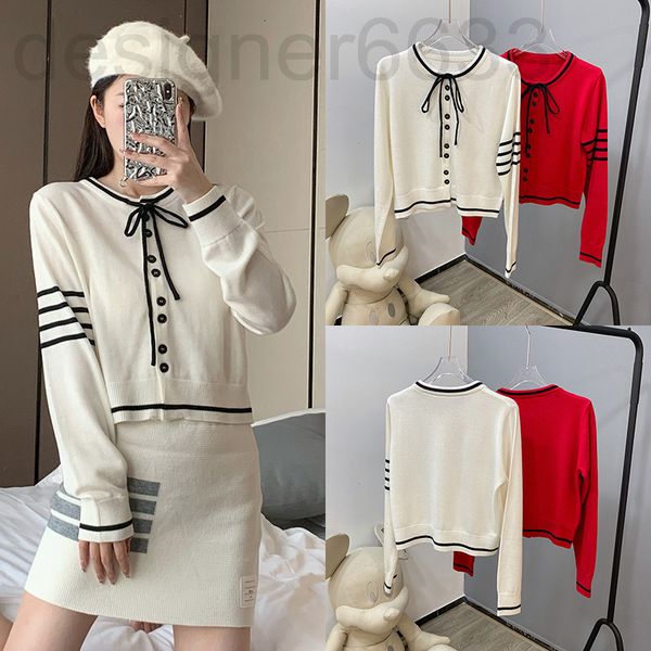 women's knits & tees designer cream aroma tb sweater long sleeve simple winter short cardigan lace up bottomed shirt uxx6, White
women's knits & tees designer cream aroma tb sweater long sleeve simple winter short cardigan lace up bottomed shirt uxx6, White