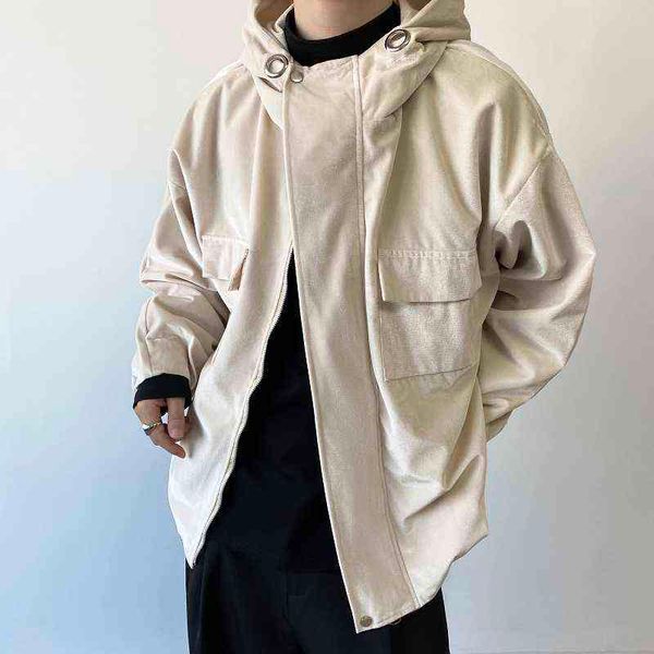 early spring men velvet loose casual vintage streetwear fashion hooded jacket autumn trend simple design coat outerwear t220728, Black
early spring men velvet loose casual vintage streetwear fashion hooded jacket autumn trend simple design coat outerwear t220728, Black