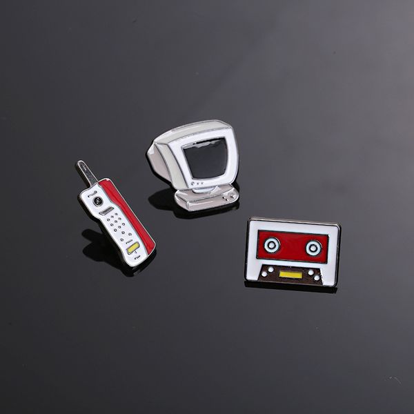 cartoon personality tape computer mobile phone modeling brooch creativity retro alloy oil dripping badge office accessories clothing, Blue
cartoon personality tape computer mobile phone modeling brooch creativity retro alloy oil dripping badge office accessories clothing, Blue