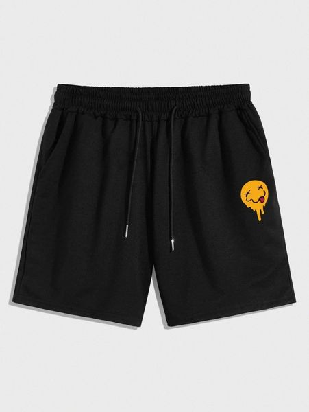 romwe guys cartoon graphic drawstring shorts j8a1#, White;black 
romwe guys cartoon graphic drawstring shorts j8a1#, White;black