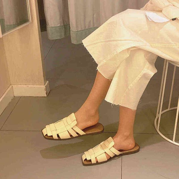 new summer woven upper simple flat sandals women's shoes, Black
new summer woven upper simple flat sandals women's shoes, Black