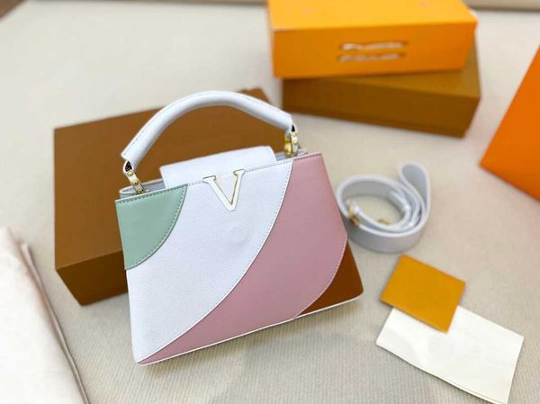tz women's brand designer capucines bb bag soft lychee pattern taurillon series handbag color block design detachable shoulder strap cr
tz women's brand designer capucines bb bag soft lychee pattern taurillon series handbag color block design detachable shoulder strap cr