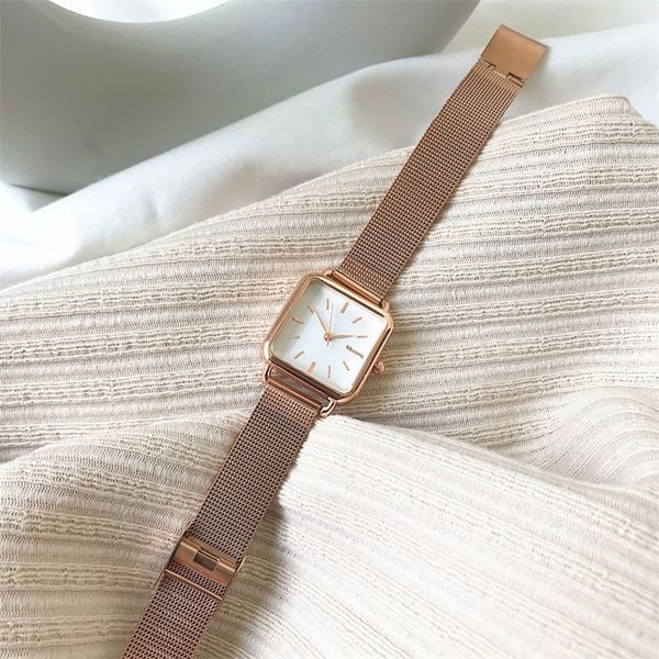 women fashion square watches minimalist design ladies quartz wrsitwatches ulzzang gold silver stainless steel mesh strap clock 220428, Slivery;golden
women fashion square watches minimalist design ladies quartz wrsitwatches ulzzang gold silver stainless steel mesh strap clock 220428, Slivery;golden