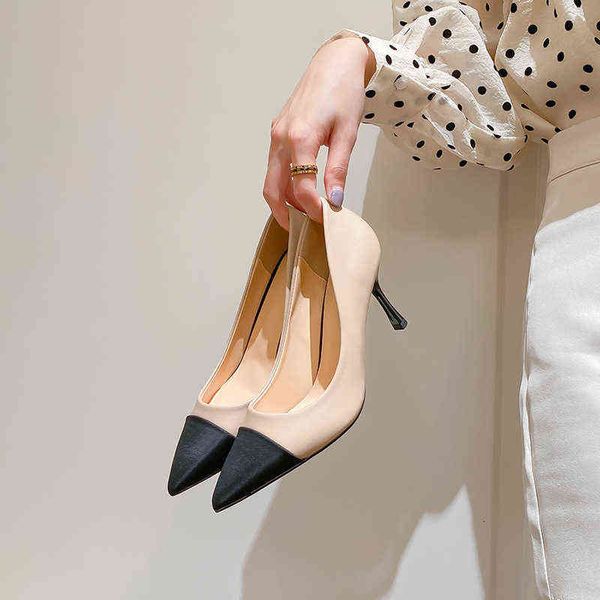 2022 fashion high heel's thin heels small fragrance fairy women's pointed shallow mouth single shoes, Black
2022 fashion high heel's thin heels small fragrance fairy women's pointed shallow mouth single shoes, Black