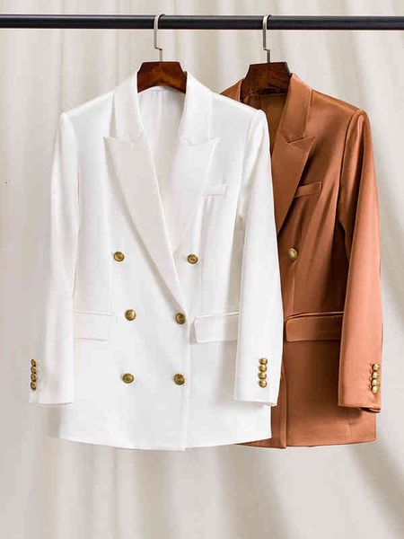 women's suits blazers minority design sense no iron white coffee satin acetate suit coat women's spring high-end silhouette, White;black
women's suits blazers minority design sense no iron white coffee satin acetate suit coat women's spring high-end silhouette, White;black