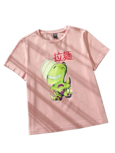 x tycarius cartoon & letter pattern tee q5ad#, White 
x tycarius cartoon & letter pattern tee q5ad#, White