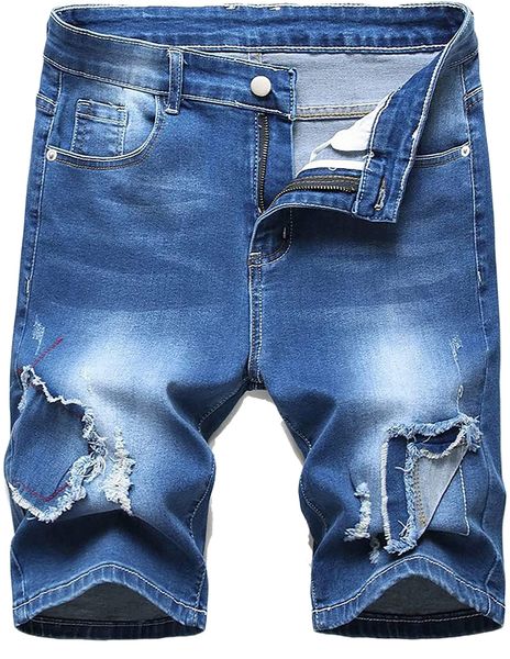 casual denim shorts classic fit distressed summer fashion ripped short jeans with pockets z32f#, White;black
casual denim shorts classic fit distressed summer fashion ripped short jeans with pockets z32f#, White;black