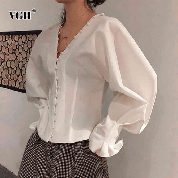 vintage white shirt for women v neck puff long sleeve solid elegant tunic blouse female fashion clothing spring 210507
vintage white shirt for women v neck puff long sleeve solid elegant tunic blouse female fashion clothing spring 210507