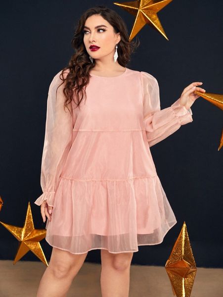 x ngozika okeke plus flounce sleeve ruffle hem organza smock dress o4qv#, Black
x ngozika okeke plus flounce sleeve ruffle hem organza smock dress o4qv#, Black