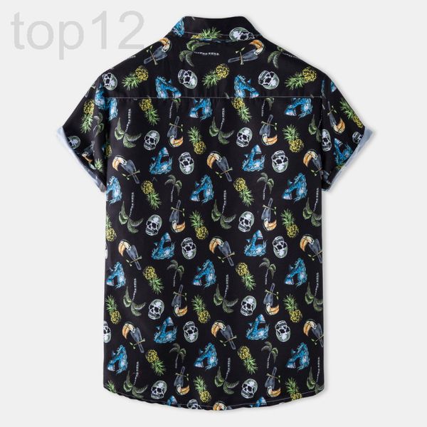 men's casual shirts designer 2022 hawaiian series national style cuban collar printed short sleeved beach pants casual suit pzls, White;black
men's casual shirts designer 2022 hawaiian series national style cuban collar printed short sleeved beach pants casual suit pzls, White;black