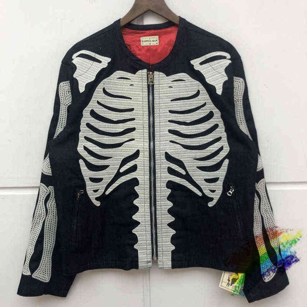 2021fw bone embroidery capital jacket men women streetwear blue beautiful washed heavy fabric jackets t220721, Black;brown
2021fw bone embroidery capital jacket men women streetwear blue beautiful washed heavy fabric jackets t220721, Black;brown
