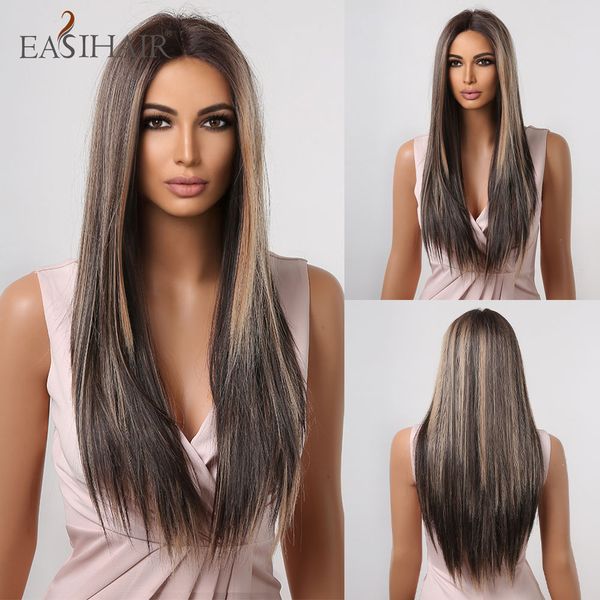 lx brand lace front synthetic wig long straight brown natural hair wig blonde highlight lace frontal wig for women cosplay wigfactory direct, Black
lx brand lace front synthetic wig long straight brown natural hair wig blonde highlight lace frontal wig for women cosplay wigfactory direct, Black