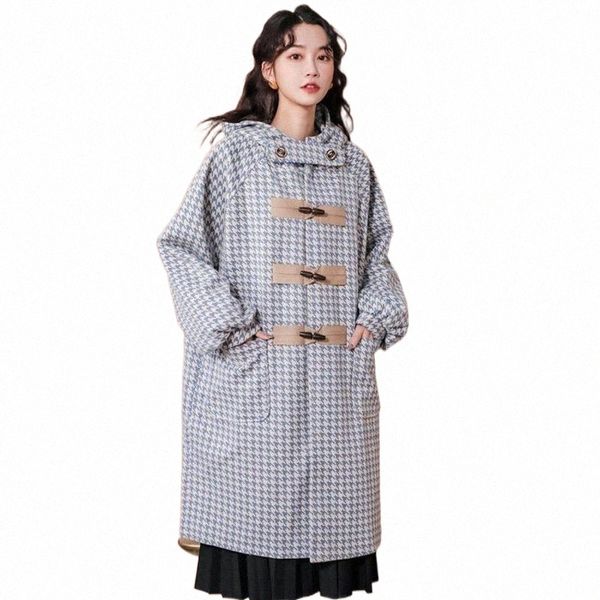 women's wool & blends autumn female coats overcoat oversized capes long plaid hooded coat winter women fluffy jacket elegant tweed oute, Black
women's wool & blends autumn female coats overcoat oversized capes long plaid hooded coat winter women fluffy jacket elegant tweed oute, Black