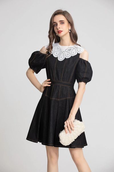 51 2022 runway dress crew neck short sleeve empire white brand same style dress flora print womens clothes as, Black
51 2022 runway dress crew neck short sleeve empire white brand same style dress flora print womens clothes as, Black