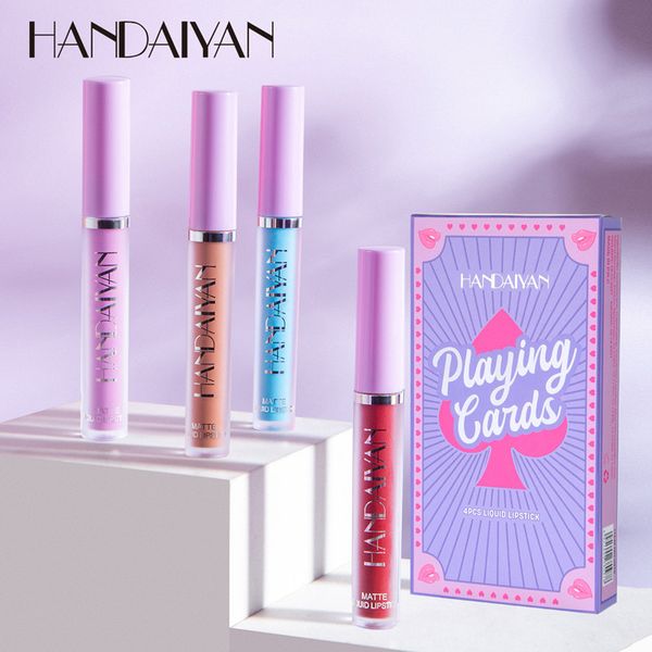 dropshipping handaiyan poker 4pcs liquid lipstick set waterproof 8 hours long lasting multi color matte non-stick cup stay all day makeup li
dropshipping handaiyan poker 4pcs liquid lipstick set waterproof 8 hours long lasting multi color matte non-stick cup stay all day makeup li
