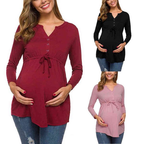 women maternity long sleeve solid color nursing t shirt for breastfeeding l220801, White
women maternity long sleeve solid color nursing t shirt for breastfeeding l220801, White