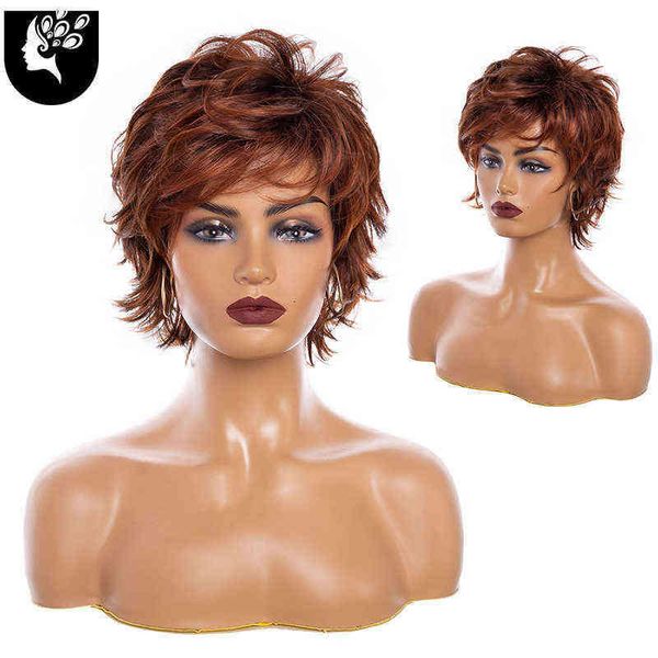 ombre brown synthetic wigs with bangs for white women short red grey wave cosplay hair wig dark root daily use yourbeauty 220525, Black
ombre brown synthetic wigs with bangs for white women short red grey wave cosplay hair wig dark root daily use yourbeauty 220525, Black