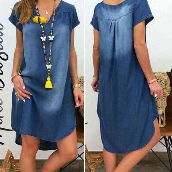 women large size stylish v neck short sleeve high-low loose leisure knee-length denim dress l220705, Black;gray
women large size stylish v neck short sleeve high-low loose leisure knee-length denim dress l220705, Black;gray