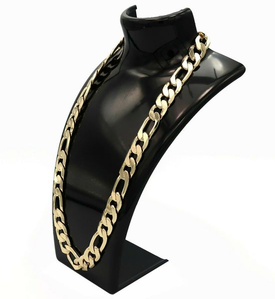 14k yellow solid fine gold gf figaro link chain 24" inch x 12mm thick hip hop necklace men's, Silver
14k yellow solid fine gold gf figaro link chain 24" inch x 12mm thick hip hop necklace men's, Silver