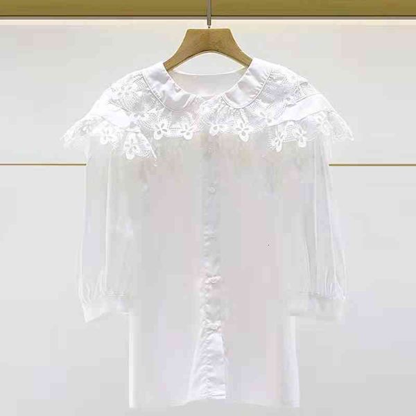 women's blouses & shirts fadan s family light luxury spring and summer fashion lace navy collar bubble sleeve shirt, White
women's blouses & shirts fadan s family light luxury spring and summer fashion lace navy collar bubble sleeve shirt, White