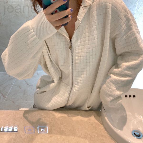 women's leather & faux designer autumn and winter new casual lazy wind loose hooded long sleeved zipper waffle plaid wool white coat fo, Black
women's leather & faux designer autumn and winter new casual lazy wind loose hooded long sleeved zipper waffle plaid wool white coat fo, Black
