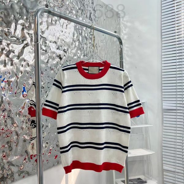 women's t-shirt designer spring / summer 22 double g hollow letter contrast stripe stitching round neck ice silk knitting short sleeve, White
women's t-shirt designer spring / summer 22 double g hollow letter contrast stripe stitching round neck ice silk knitting short sleeve, White
