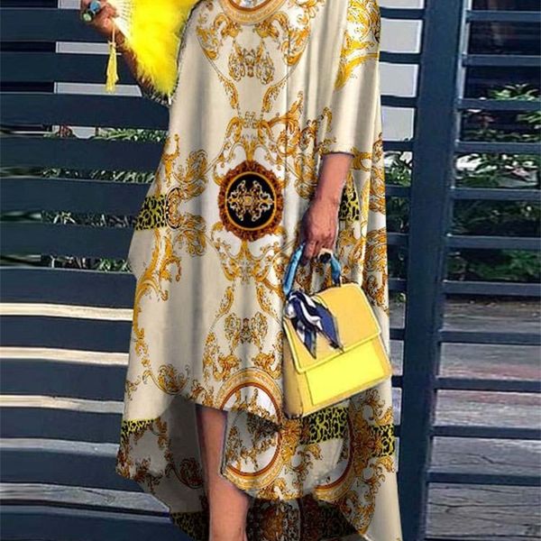 vonda summer women dress 34 sleeve robe femme vintage printed holiday party dress irregular hem long vestidos oversized 220527, Black;gray
vonda summer women dress 34 sleeve robe femme vintage printed holiday party dress irregular hem long vestidos oversized 220527, Black;gray