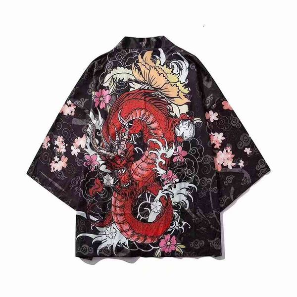 men's casual shirts 7 4 sleeve kimono ukiyo dragon shirt loose thin medium taoist robe vnqa, White;black
men's casual shirts 7 4 sleeve kimono ukiyo dragon shirt loose thin medium taoist robe vnqa, White;black