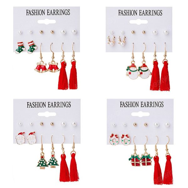 6 pairs christmas dangle earrings trendy xmas tree elk snowman santa claus tassel earring for women girls jewelry gifts, Silver
6 pairs christmas dangle earrings trendy xmas tree elk snowman santa claus tassel earring for women girls jewelry gifts, Silver