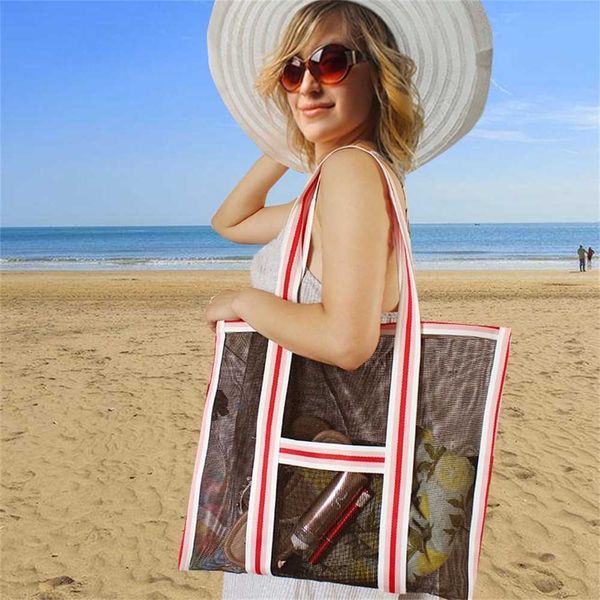 45*40 ladies high-quality transparent stipe travel handbag cosmetic make-up mesh pack beach bags student girls swimming storage one-shoulder, Black
45*40 ladies high-quality transparent stipe travel handbag cosmetic make-up mesh pack beach bags student girls swimming storage one-shoulder, Black