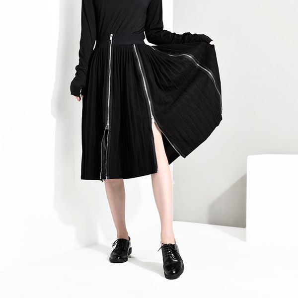 eam spring summer high waist balck hem zipper split joint irregular halfbody skirt women fashion jo2760 y200326, Black
eam spring summer high waist balck hem zipper split joint irregular halfbody skirt women fashion jo2760 y200326, Black
