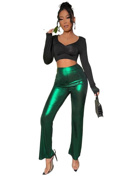 sxy solid metallic straight leg pants q5x8#, Black;white
sxy solid metallic straight leg pants q5x8#, Black;white