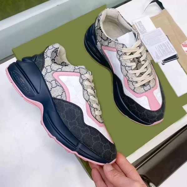 designer sneakers rhyton casual shoes leather thick soled mens women dad sneaker vintage chaussures lace-up increase platform leisure, Black
designer sneakers rhyton casual shoes leather thick soled mens women dad sneaker vintage chaussures lace-up increase platform leisure, Black
