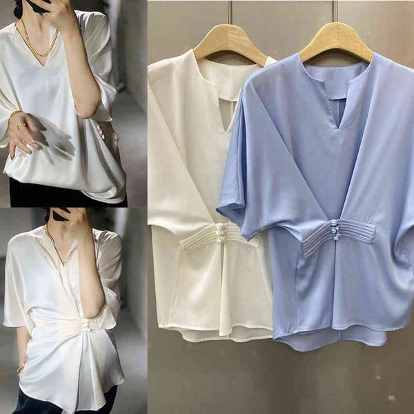 women's polos p265280yk 22mm elastic double qiao silk 100v neck short sleeve shirt, White
women's polos p265280yk 22mm elastic double qiao silk 100v neck short sleeve shirt, White