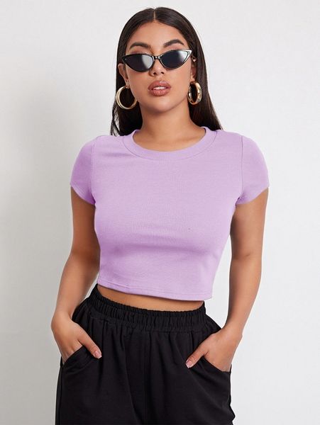 rib-knit crop r0vz#, White