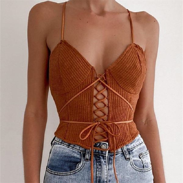 backless camisole women bandage cami ladies summer knitted brown v neck 220519, White
backless camisole women bandage cami ladies summer knitted brown v neck 220519, White