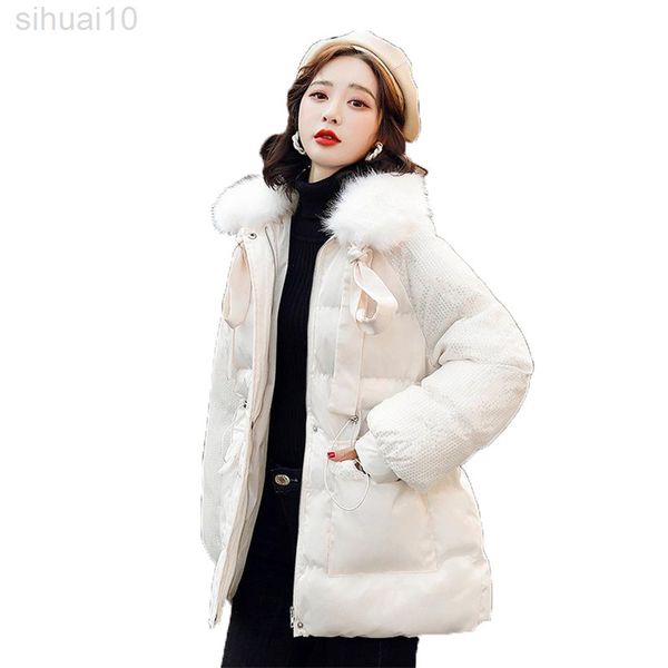 new down cotton coat women korean version casual slim parkas white red black fashion thick warm long cotton coat l220730
new down cotton coat women korean version casual slim parkas white red black fashion thick warm long cotton coat l220730