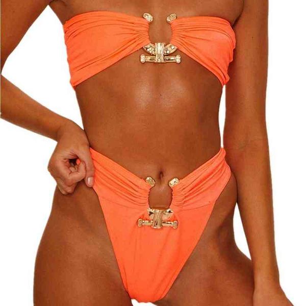 swimsuit metal accessories hollowed out bikini solid color strapless high waist women's swimsuit, White;black
swimsuit metal accessories hollowed out bikini solid color strapless high waist women's swimsuit, White;black