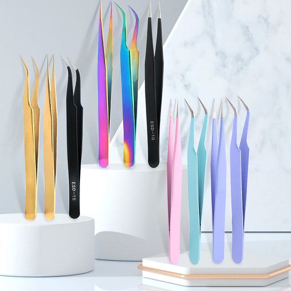 tweezers bend straight new stainless steel industrial anti static cross sewing accessories tools, Black
tweezers bend straight new stainless steel industrial anti static cross sewing accessories tools, Black