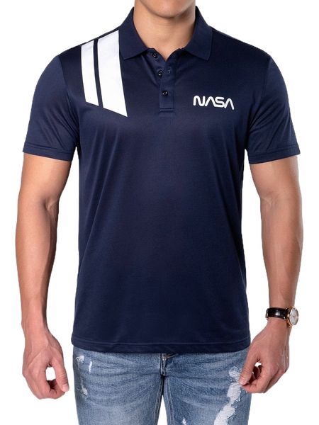 men letter graphic polo shirt j4j7#, White;black 
men letter graphic polo shirt j4j7#, White;black