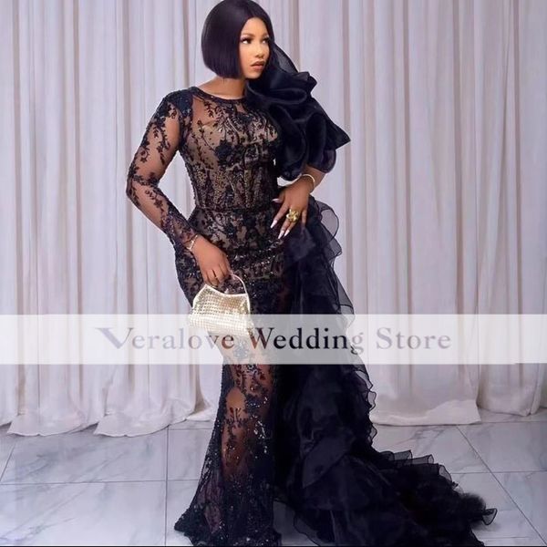 aso ebi mermaid evening dresses appliques prom dress formal party second reception gowns, Black
aso ebi mermaid evening dresses appliques prom dress formal party second reception gowns, Black