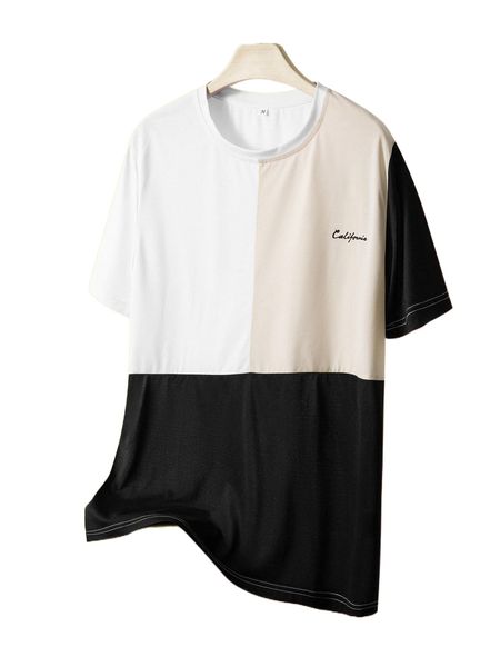men letter graphic colorblock tee j163#, White;black
men letter graphic colorblock tee j163#, White;black