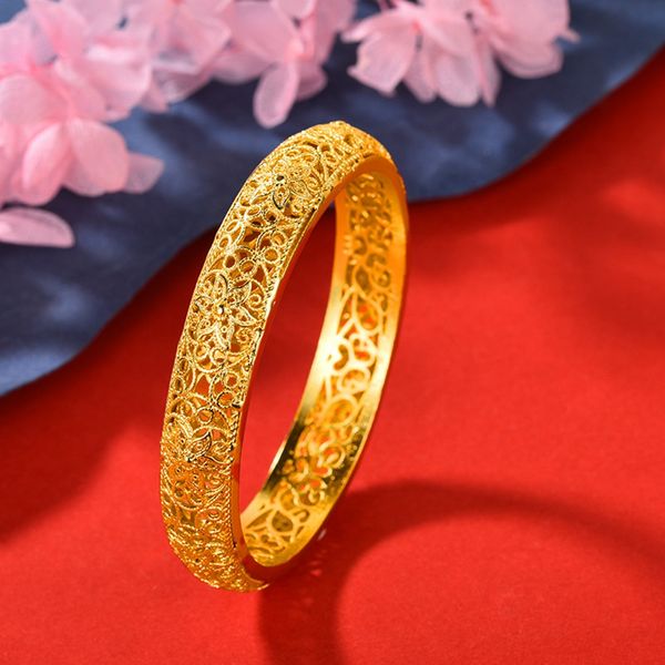 flower hollow bracelet women bangle 18k yellow gold filled filigree lady dubai wedding jewelry gift dia 56mm, Black
flower hollow bracelet women bangle 18k yellow gold filled filigree lady dubai wedding jewelry gift dia 56mm, Black