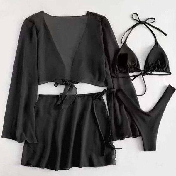women's swimwear women solid bikini set swimsuit lace bikinis four pieces brazilian beach dress swimming suit female biquini, White;black
women's swimwear women solid bikini set swimsuit lace bikinis four pieces brazilian beach dress swimming suit female biquini, White;black