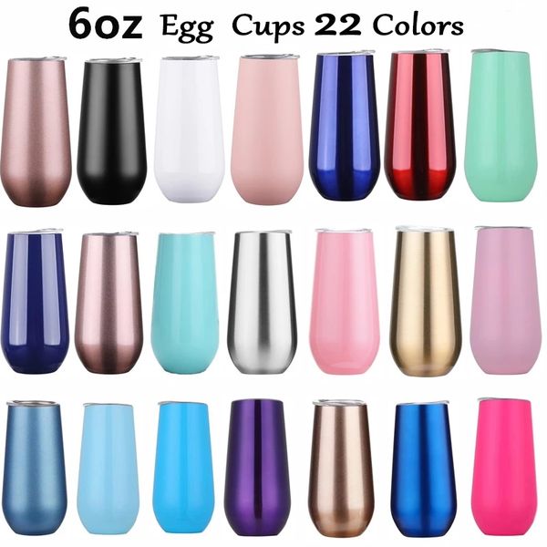 6oz beer wine coffee mugs 22 colors egg tumblers with lid stainless steel glass thermos insulated water bottle christmas party gift
6oz beer wine coffee mugs 22 colors egg tumblers with lid stainless steel glass thermos insulated water bottle christmas party gift