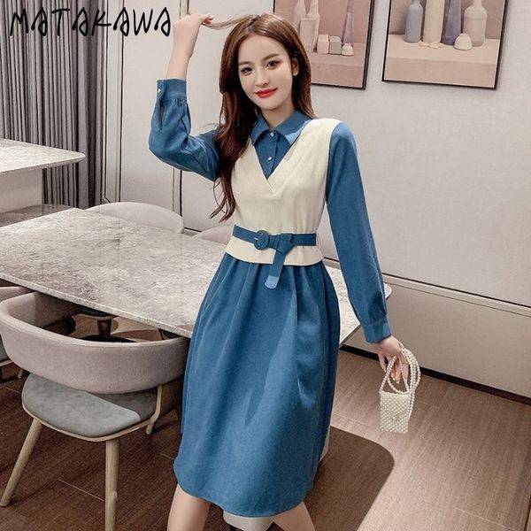 thick longsleeved fake twopiece women dress spring korean vestido slim waist aline femme robe 210506, Black;gray
thick longsleeved fake twopiece women dress spring korean vestido slim waist aline femme robe 210506, Black;gray