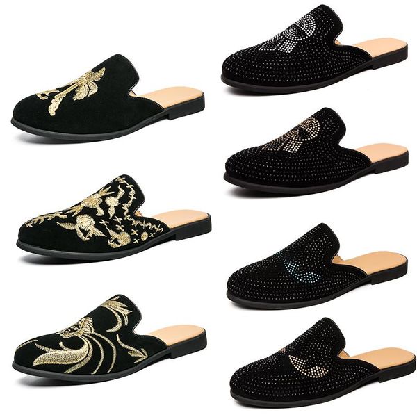 luxury brand designer mens slippers rhinestones embroidered half-wrapped loafers flats mules casual shoes fashion black slip-on shoes slides
luxury brand designer mens slippers rhinestones embroidered half-wrapped loafers flats mules casual shoes fashion black slip-on shoes slides