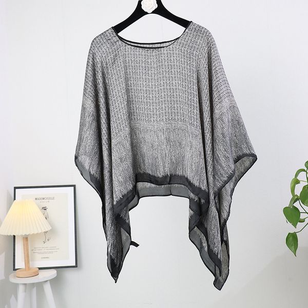 2022 new pullover sunscreen scarf shawl for women, Blue;gray