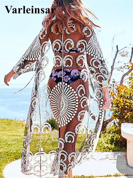 new embroidery sunflower mesh sheer crochet bikini cover up swimsuit beach dress women summer bathing suit beachwear v2173, White;black
new embroidery sunflower mesh sheer crochet bikini cover up swimsuit beach dress women summer bathing suit beachwear v2173, White;black