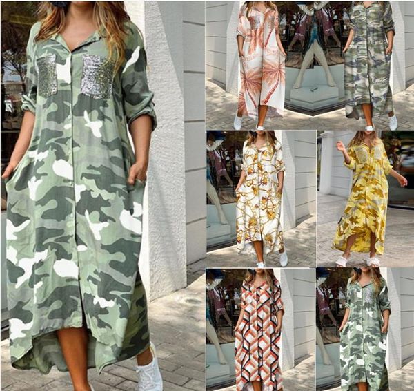 european and american casual loose fashion camouflage ladies dress spring and summer, Black;gray
european and american casual loose fashion camouflage ladies dress spring and summer, Black;gray